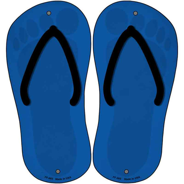 Blue Solid Novelty Metal Flip Flops (Set of 2)