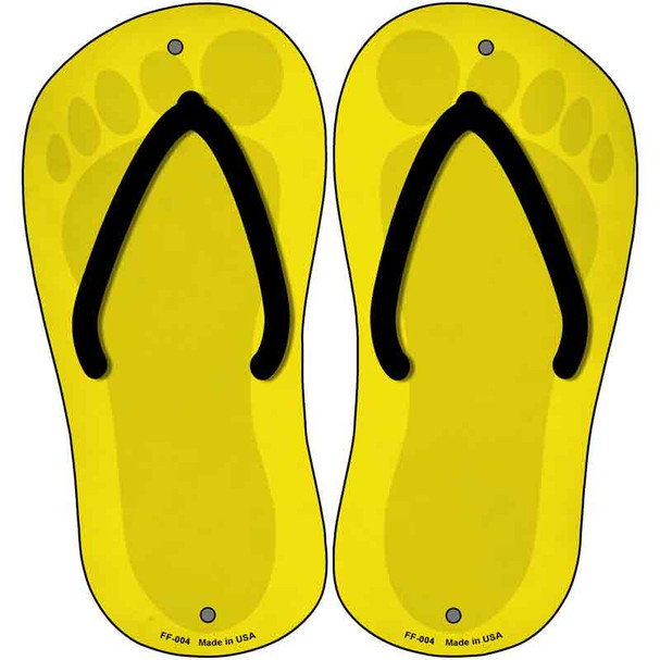 Yellow Solid Novelty Metal Flip Flops (Set of 2)