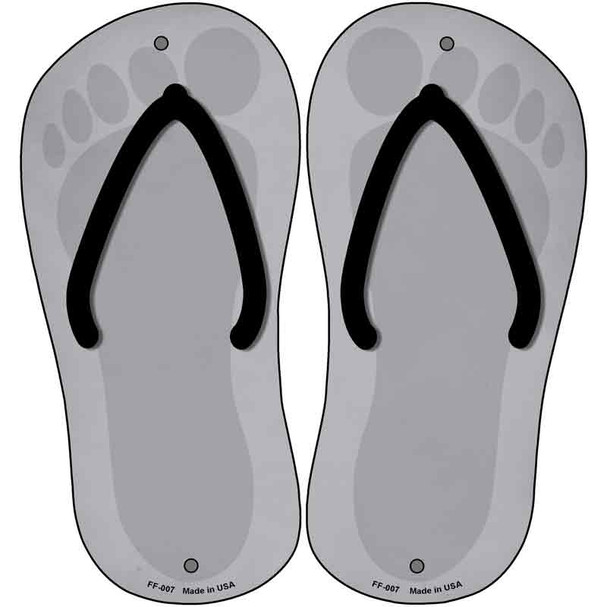 Gray Solid Novelty Metal Flip Flops (Set of 2)