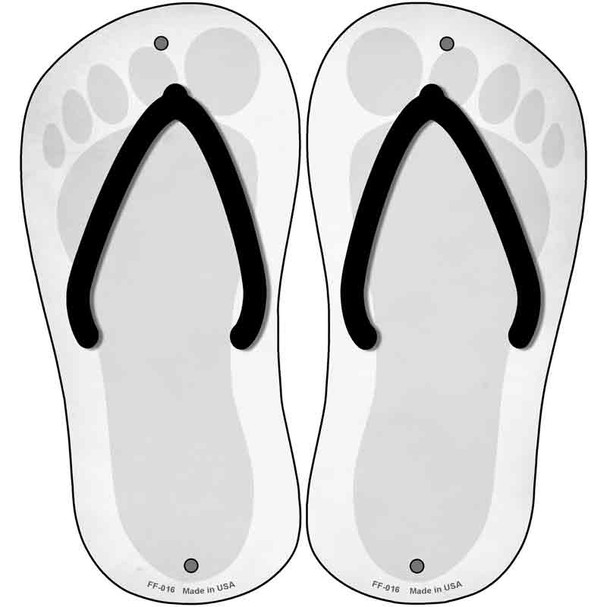 White Solid Novelty Metal Flip Flops (Set of 2)