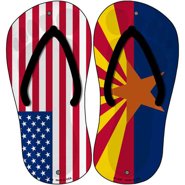 USA|Arizona Flag Novelty Metal Flip Flops (Set of 2)