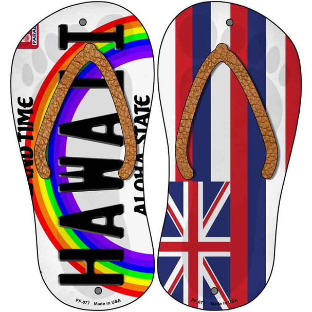 Hawaii|HI Flag Novelty Metal Flip Flops (Set of 2)
