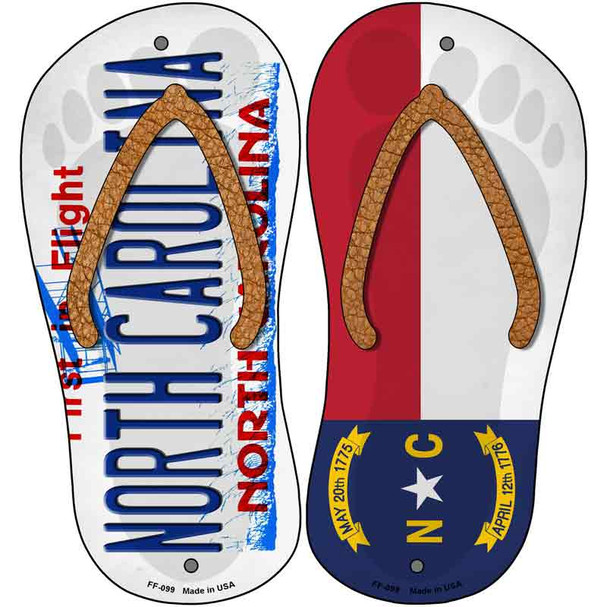 North Carolina|NC Flag Novelty Metal Flip Flops (Set of 2)