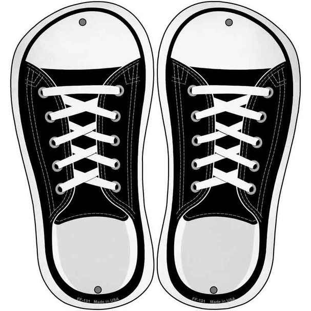 Black Solid Novelty Metal Shoe Outlines (Set of 2)