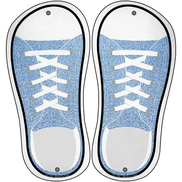 Light Blue Glitter Novelty Metal Shoe Outlines (Set of 2)
