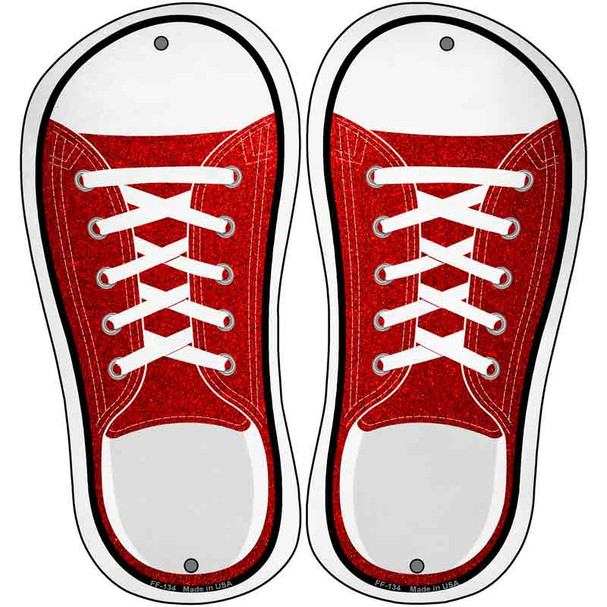 Red Glitter Novelty Metal Shoe Outlines (Set of 2)