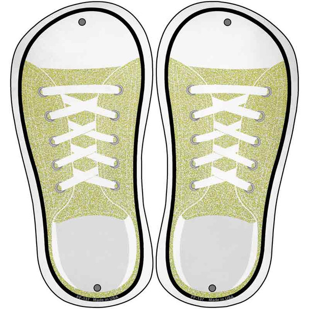 Yellow Glitter Novelty Metal Shoe Outlines (Set of 2)