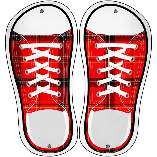 Red Plad Novelty Metal Shoe Outlines (Set of 2)