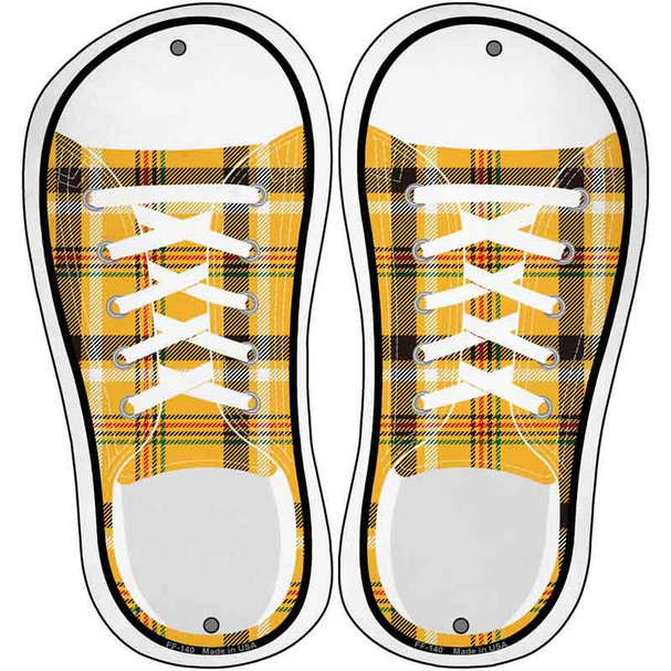 Yellow Plad Novelty Metal Shoe Outlines (Set of 2)