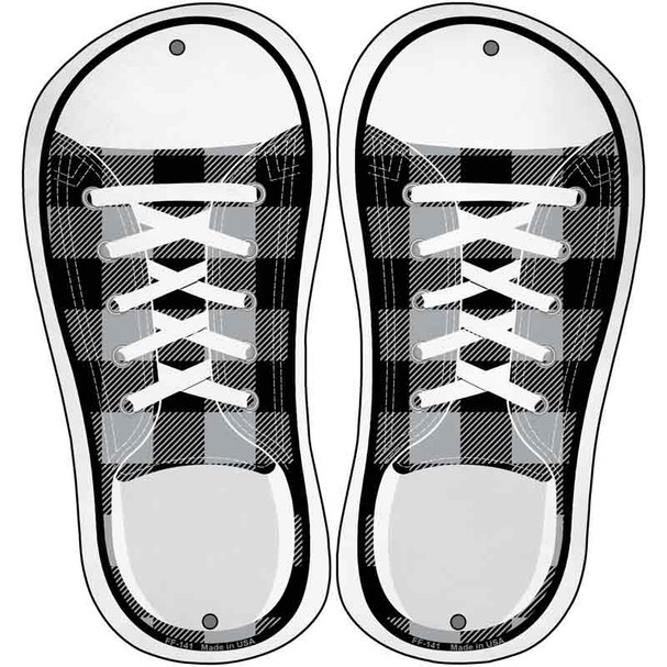 Black Plad Novelty Metal Shoe Outlines (Set of 2)
