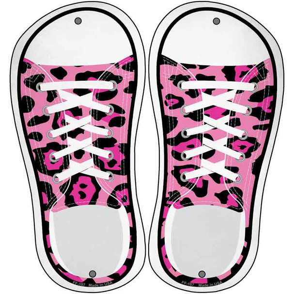 Pink Cheetah Print Novelty Metal Shoe Outlines (Set of 2)