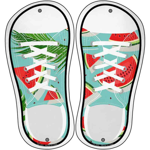 Watermelon Teal Novelty Metal Shoe Outlines (Set of 2)
