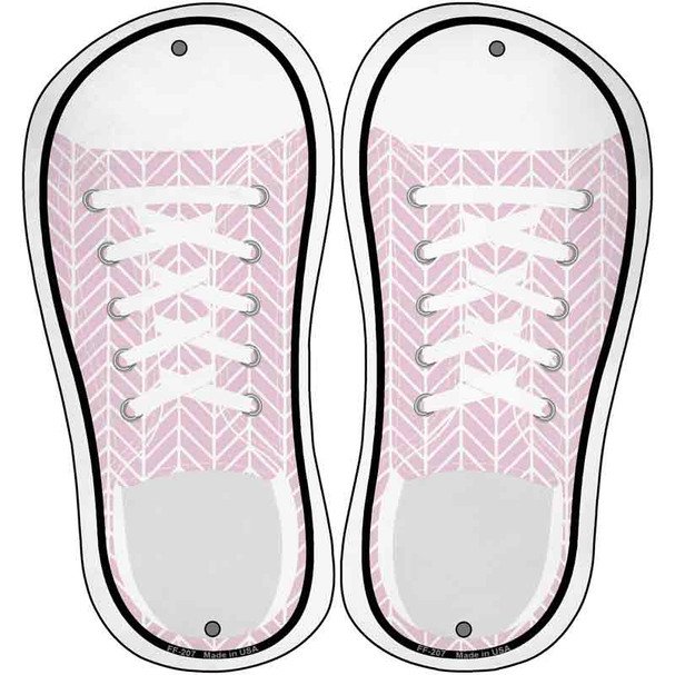 Pink Chevron Pattern Novelty Metal Shoe Outlines (Set of 2)