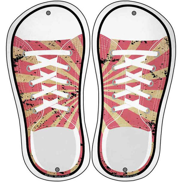 Pink|Tan Sun Rays Novelty Metal Shoe Outlines (Set of 2)