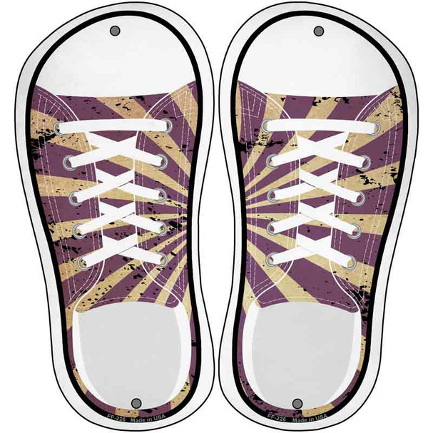 Purple|Tan Sun Rays Novelty Metal Shoe Outlines (Set of 2)