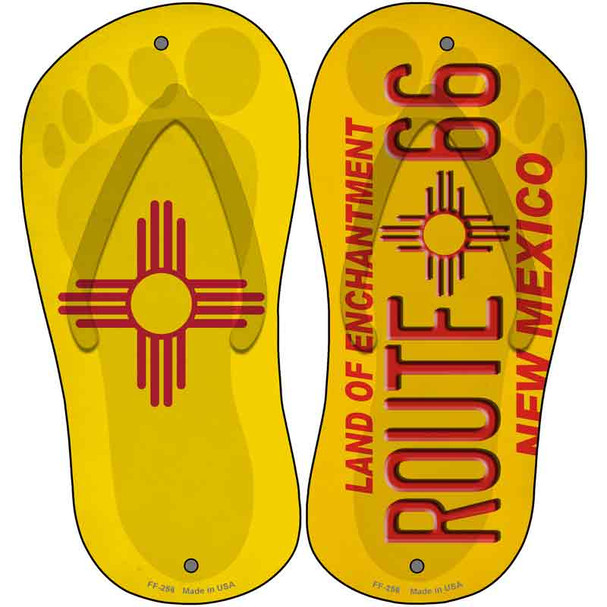 NM Flag|Route 66 New Mexico Novelty Metal Flip Flops (Set of 2)