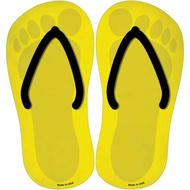 Yellow Solid Novelty Flip Flops Sticker Decal