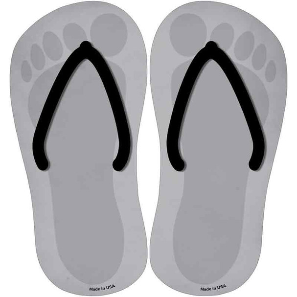 Gray Solid Novelty Flip Flops Sticker Decal