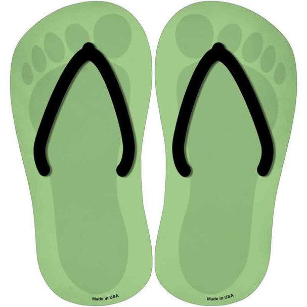 Lime Green Solid Novelty Flip Flops Sticker Decal