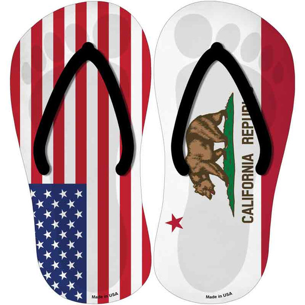 USA|California Flag Novelty Flip Flops Sticker Decal