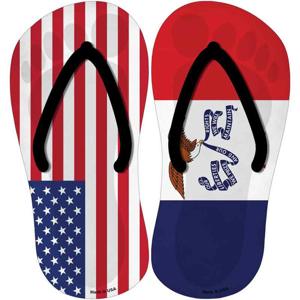 USA|Iowa Flag Novelty Flip Flops Sticker Decal