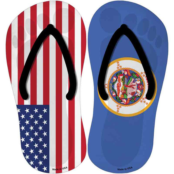 USA|Minnesota Flag Novelty Flip Flops Sticker Decal