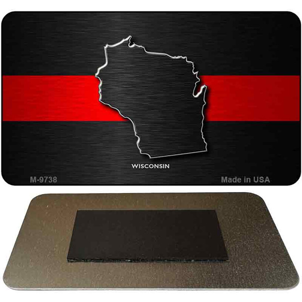 Wisconsin Thin Red Line Novelty Metal Magnet M-9738
