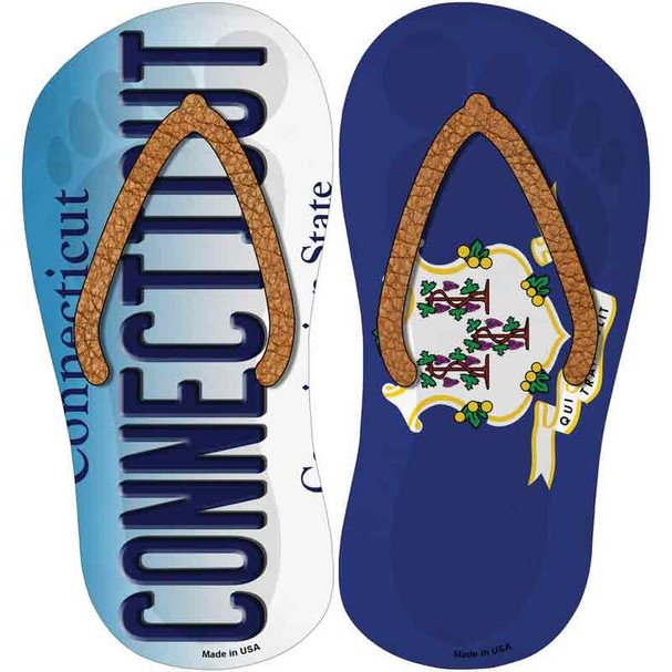 Connecticut|CT Flag Novelty Flip Flops Sticker Decal