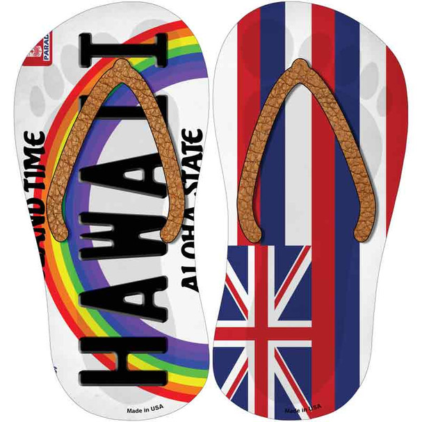 Hawaii|HI Flag Novelty Flip Flops Sticker Decal