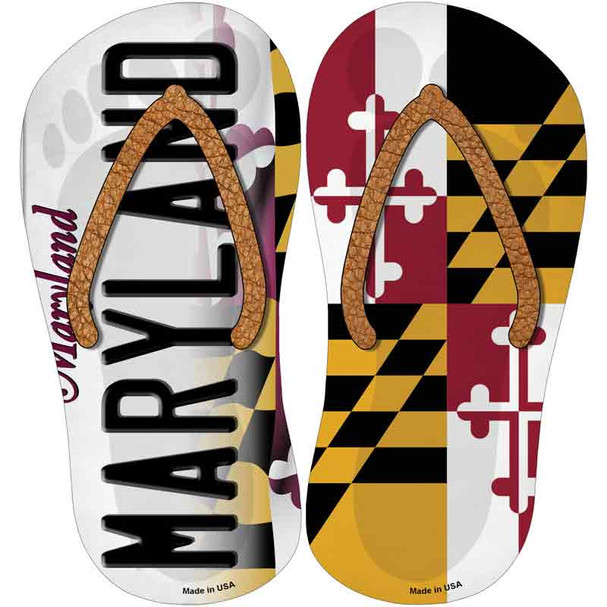 Maryland|MD Flag Novelty Flip Flops Sticker Decal