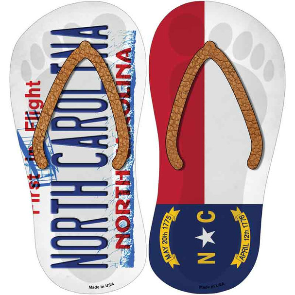 North Carolina|NC Flag Novelty Flip Flops Sticker Decal