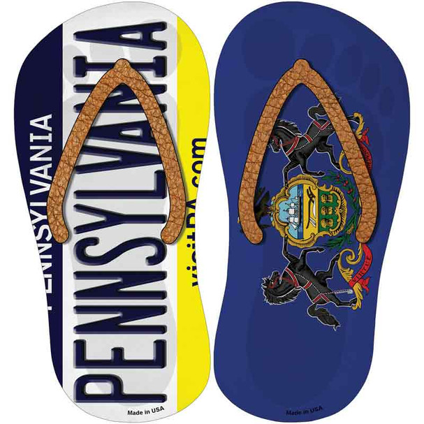 Pennsylvania|PA Flag Novelty Flip Flops Sticker Decal