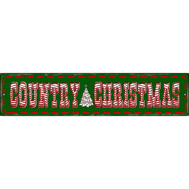 Country Christmas Novelty Metal Street Sign