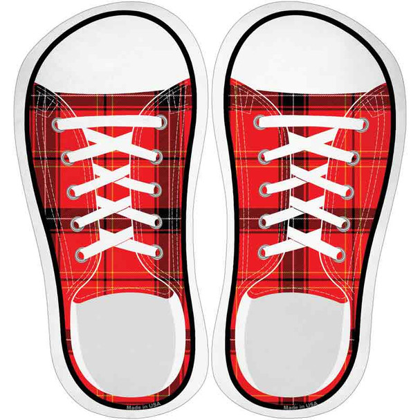 Red Plad Novelty Shoe Outlines Sticker Decal