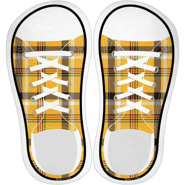Yellow Plad Novelty Shoe Outlines Sticker Decal