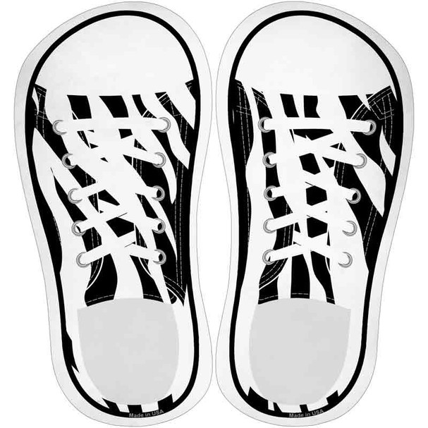 Zebra Print Novelty Shoe Outlines Sticker Decal