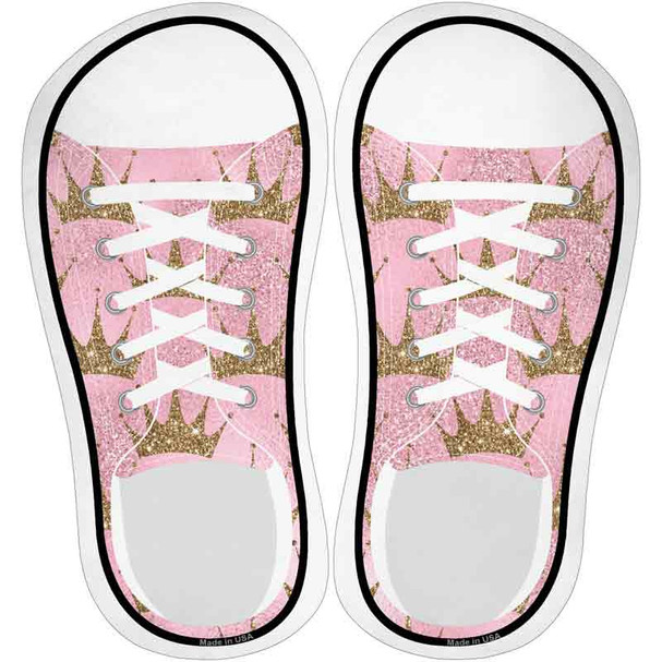 Crown Pink Glitter Novelty Shoe Outlines Sticker Decal