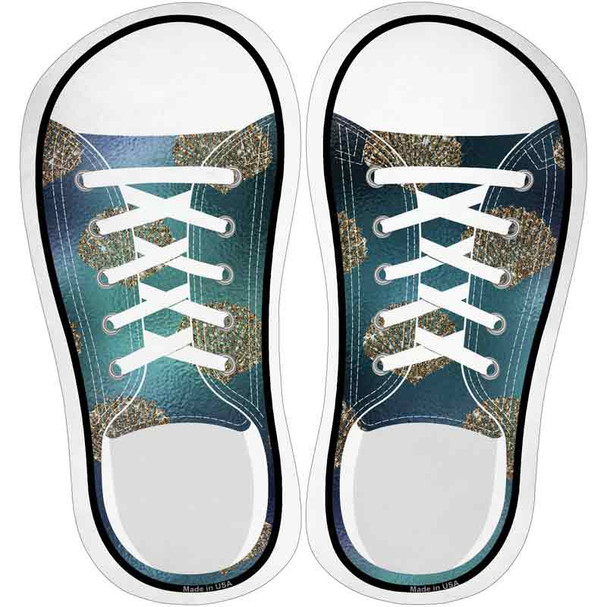 Seashell Aqua Novelty Shoe Outlines Sticker Decal