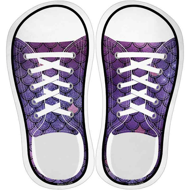 Purple Glitter Scales Novelty Shoe Outlines Sticker Decal