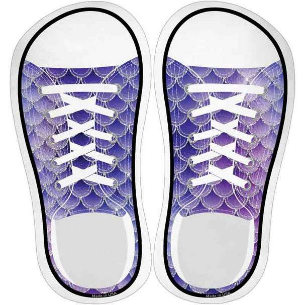Purple|Silver Scales Novelty Shoe Outlines Sticker Decal
