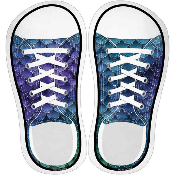 Purple|Blue Scales Novelty Shoe Outlines Sticker Decal