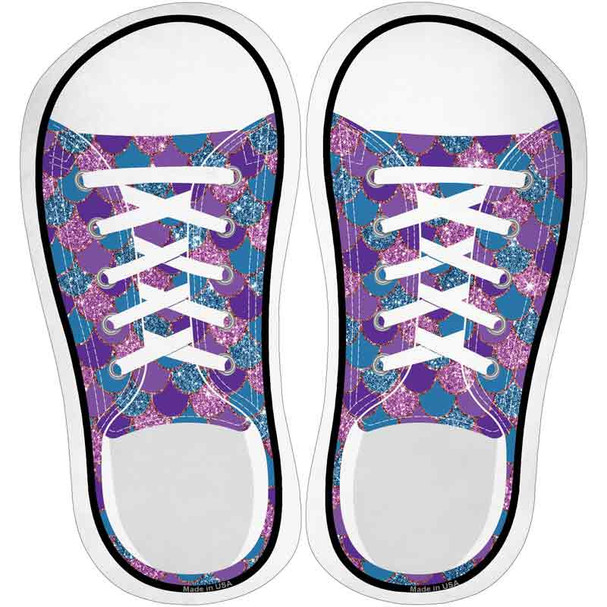 Blue|Purple Scales Novelty Shoe Outlines Sticker Decal