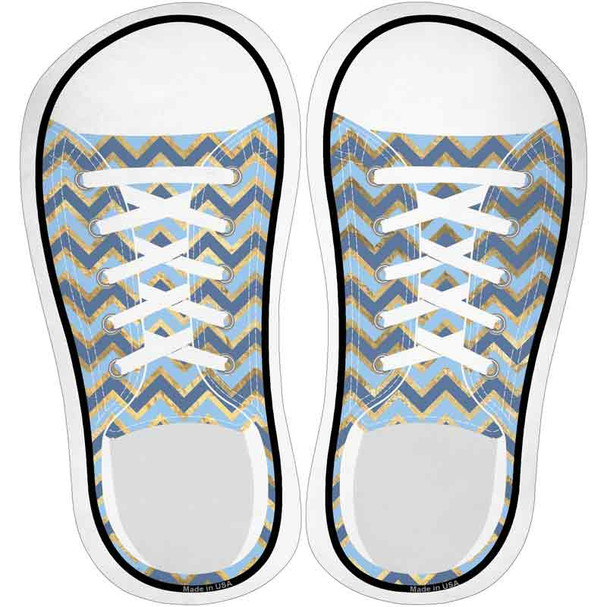 Blue|Gold Chevron Novelty Shoe Outlines Sticker Decal