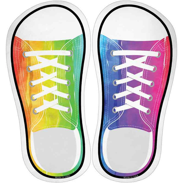 Rainbow Flag Watercolor Vertical Novelty Shoe Outlines Sticker Decal