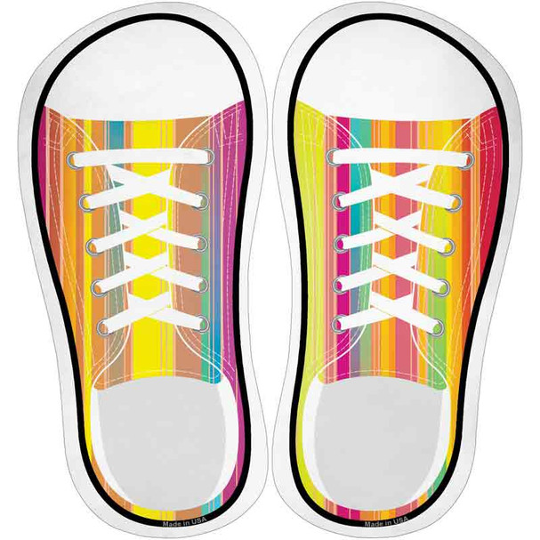 Vertical Colors Novelty Shoe Outlines Sticker Decal