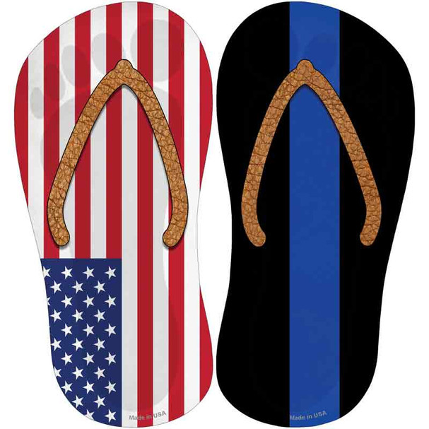 USA|Thin Blue Line Novelty Flip Flops Sticker Decal