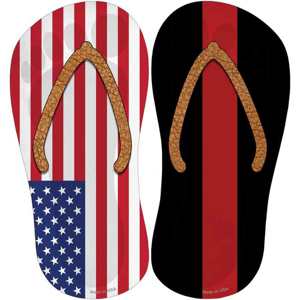 USA|Thin Red Line Novelty Flip Flops Sticker Decal