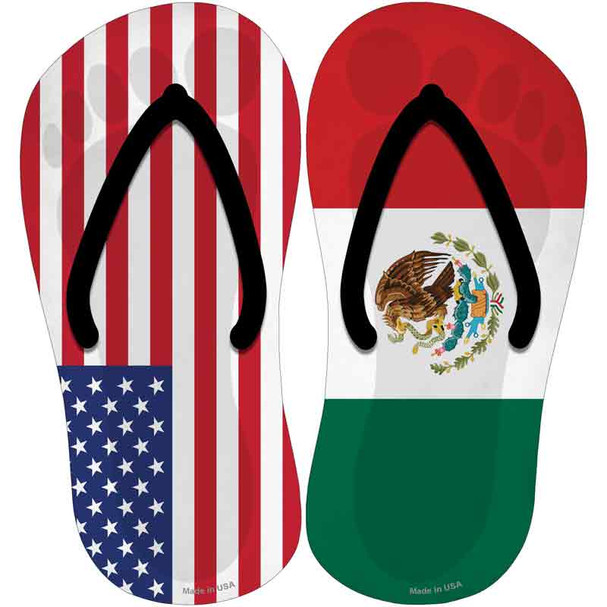 USA|Mexico Flag Novelty Flip Flops Sticker Decal