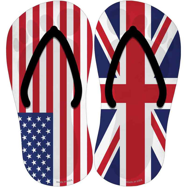USA|Britain Flag Novelty Flip Flops Sticker Decal