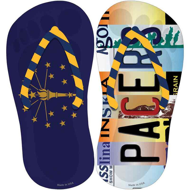 IN Flag|Pacers Strip Art Novelty Flip Flops Sticker Decal